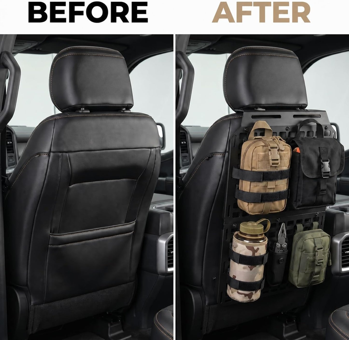 2pcs Seat Back Molle Panel Compatible with 2015-2026 Ford F-150 Accessories Seat Back Organizers