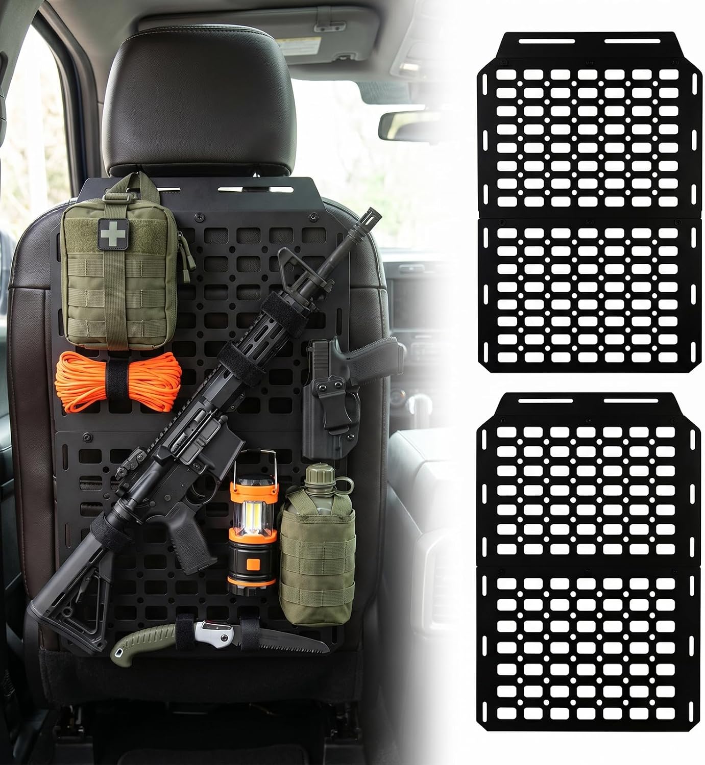 2pcs Seat Back Molle Panel Compatible with 2015-2026 Ford F-150 Accessories Seat Back Organizers
