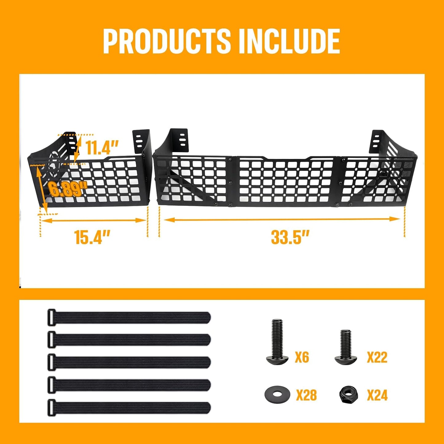 Maiker 2-in-1 Under Seat Storage Molle Panel For 2015-2026 Ford F150 SuperCrew Cab, Underseat Truck Rear Under Seat Storage Molle Panels Accessories
