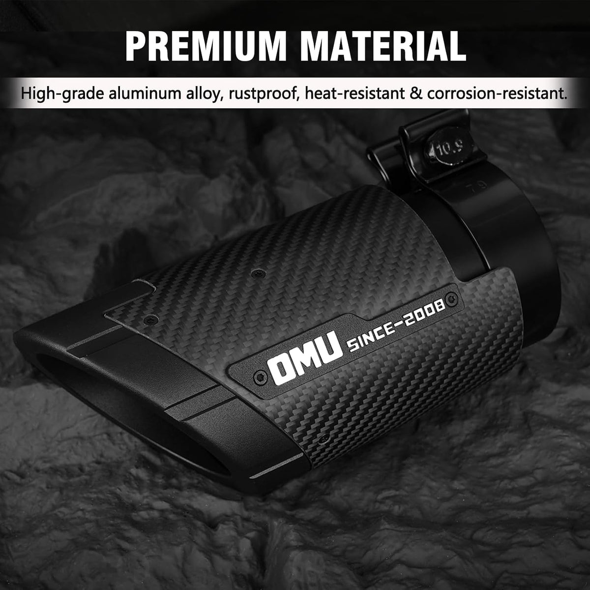 OMU Genesis Series Exhaust Tail Pipe Tip For Jeep Wrangler JK JL, Exterior Rear Tail Muffler Tip Pipe, Direct Fit Tailpipe Cover