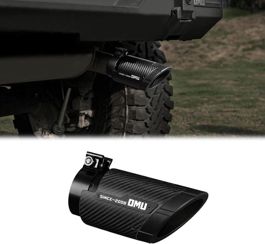 OMU Genesis Series Exhaust Tail Pipe Tip For Jeep Wrangler JK JL, Exterior Rear Tail Muffler Tip Pipe, Direct Fit Tailpipe Cover