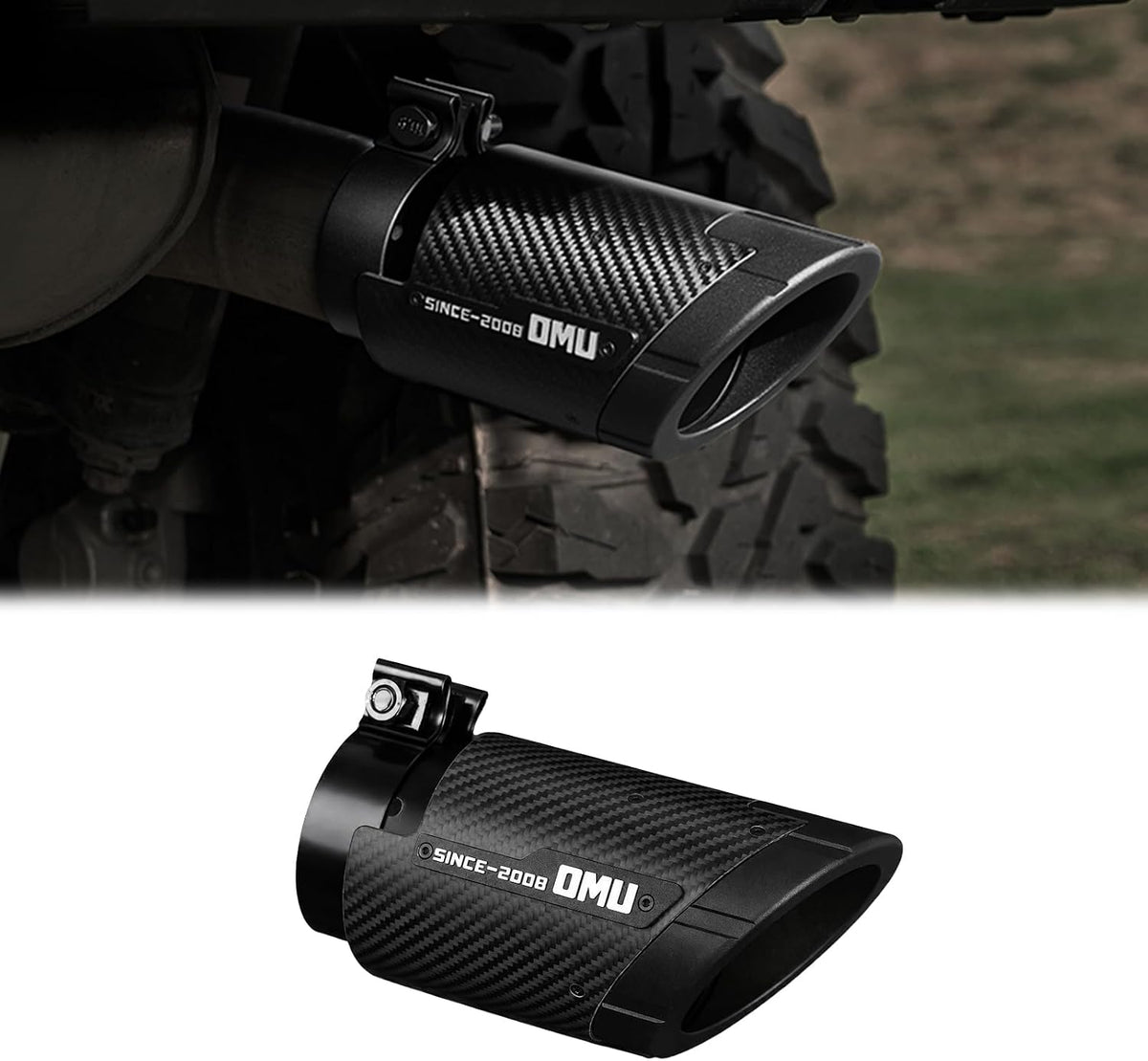 OMU Genesis Series Exhaust Tail Pipe Tip For Jeep Wrangler JK JL, Exterior Rear Tail Muffler Tip Pipe, Direct Fit Tailpipe Cover