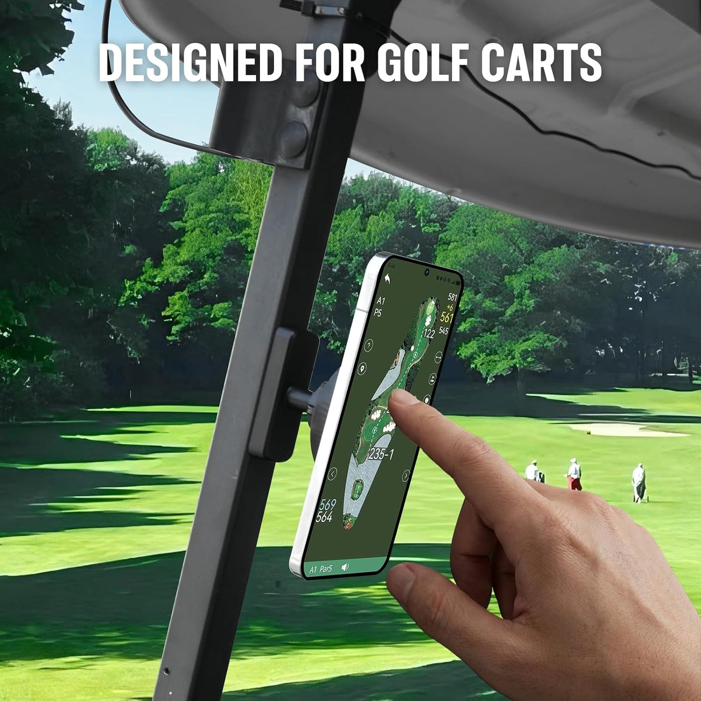 Maiker Magnetic Golf Cart Phone Holder, Ultra-Strong N52 Magnet Mount, 360° Rotatable Golf Cart Accessories