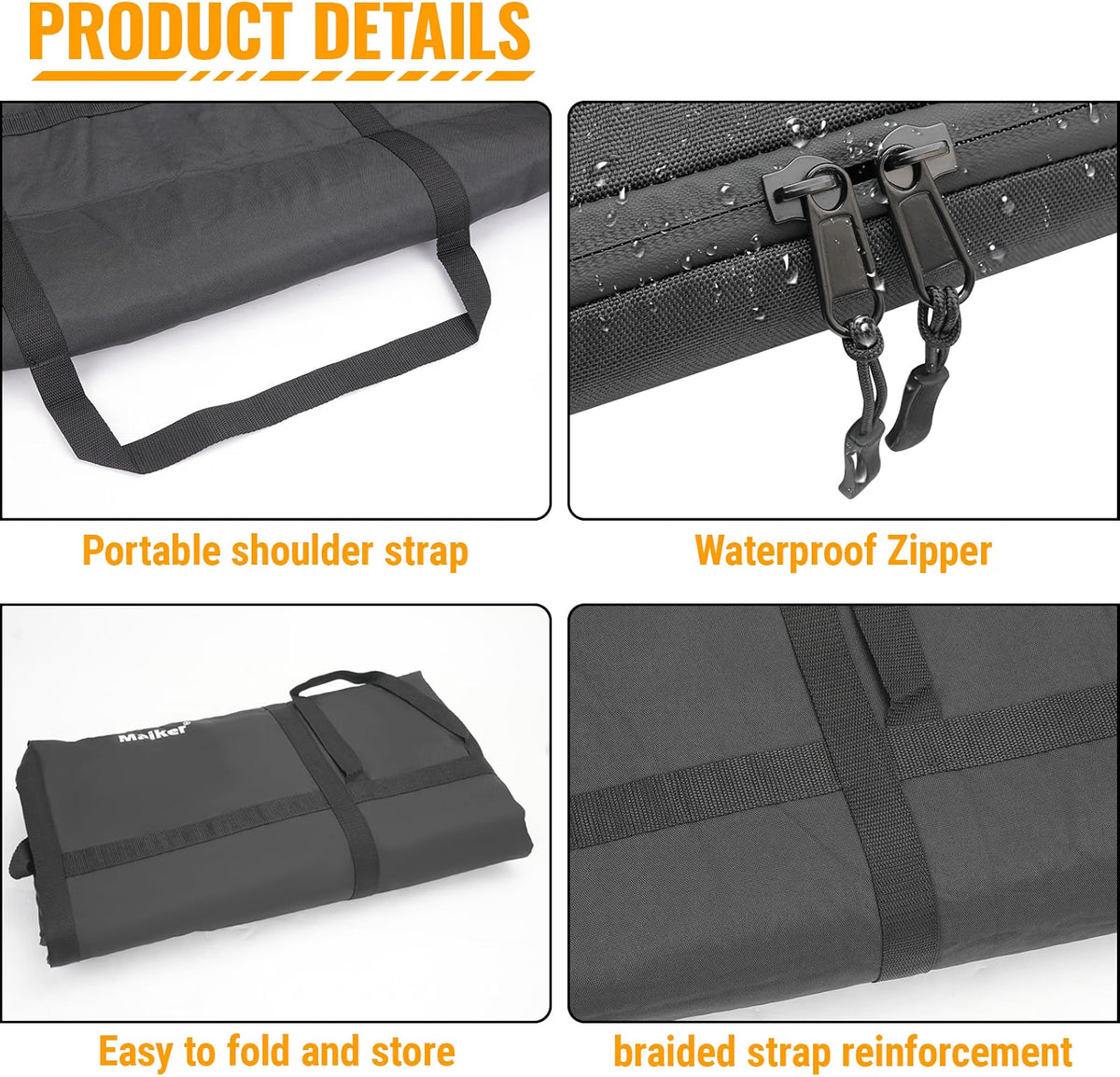 MAIKER Freedom Panel Hard Top Storage Bag with Handle Fit Rear Top Compatible with 2021-2026 Ford Bronco 4 Doors, Car Top Panel Protector Bag, 600D Oxford Fabric, Waterproof