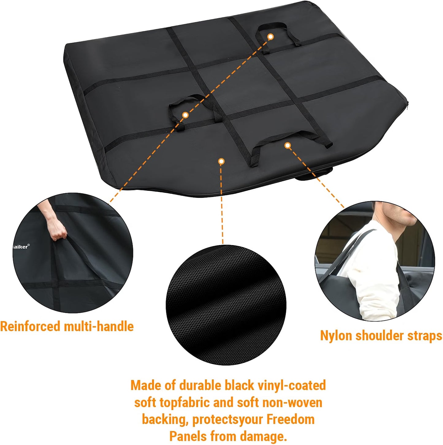 MAIKER Freedom Panel Hard Top Storage Bag with Handle Fit Rear Top Compatible with 2021-2026 Ford Bronco 4 Doors, Car Top Panel Protector Bag, 600D Oxford Fabric, Waterproof