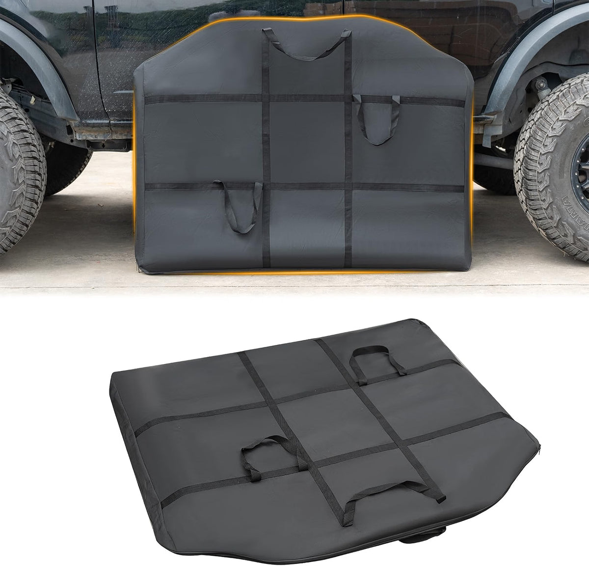 MAIKER Freedom Panel Hard Top Storage Bag with Handle Fit Rear Top Compatible with 2021-2026 Ford Bronco 4 Doors, Car Top Panel Protector Bag, 600D Oxford Fabric, Waterproof