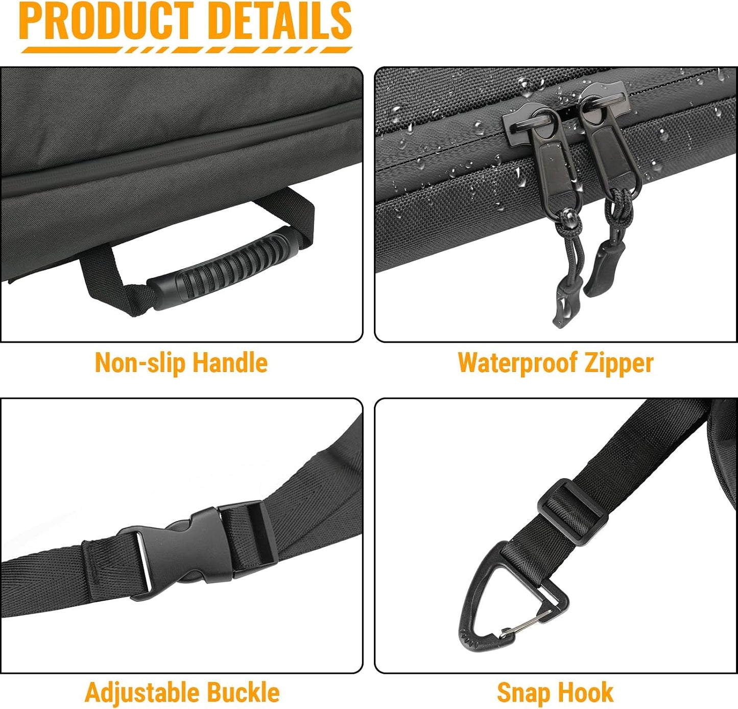 MAIKER Freedom Panel Hard Top Storage Bag with Handle Fit Front Top Compatible with 2021-2026 Ford Bronco, Cotton Lining Car Roof Panel Protector Bag, 600D Oxford Fabric, Waterproof