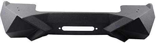 X Style Front Bumper with Winch Plate Compatible with Wrangler JK (2007-2018) Heavy Duty Black Textured Manganese Steel Construction