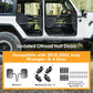 Steel Tubular Half Doors with Side View Mirrors Compatible with 2018-2025 Jeep JL JLU & Gladiator JT 4-Door, US Flag Style, Heavy-Duty Off-Road Doors, Textured Black Powder Coated