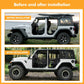 Steel Tubular Half Doors with Side View Mirrors Compatible with 2018-2025 Jeep JL JLU & Gladiator JT 4-Door, US Flag Style, Heavy-Duty Off-Road Doors, Textured Black Powder Coated