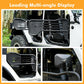 Steel Tubular Half Doors with Side View Mirrors Compatible with 2018-2025 Jeep JL JLU & Gladiator JT 4-Door, US Flag Style, Heavy-Duty Off-Road Doors, Textured Black Powder Coated