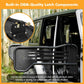 Steel Tubular Half Doors with Side View Mirrors Compatible with 2018-2025 Jeep JL JLU & Gladiator JT 4-Door, US Flag Style, Heavy-Duty Off-Road Doors, Textured Black Powder Coated