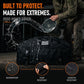 MAIKER 900D Waterproof Winch Cover with DIY Patch Design, Heavy-Duty Universal Dust Protector for 8500-17500 Lbs Winches, Top and Front Hook & Loop Openings with Adjustable Buckle Straps,Black