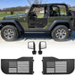 Front Tubular Half Doors with Side View Mirrors Compatible with 2007-2026 Jeep Wrangler JK JKU JL JLU GladiatorJT 2-Door, US Flag Steel Tube Doors for Off-Road Summer Trail
