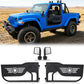 Front Tubular Half Doors with Side View Mirrors Compatible with 2007-2026 Jeep Wrangler JK JKU JL JLU GladiatorJT 2-Doors,Tube Door Off Road Trail Adventure