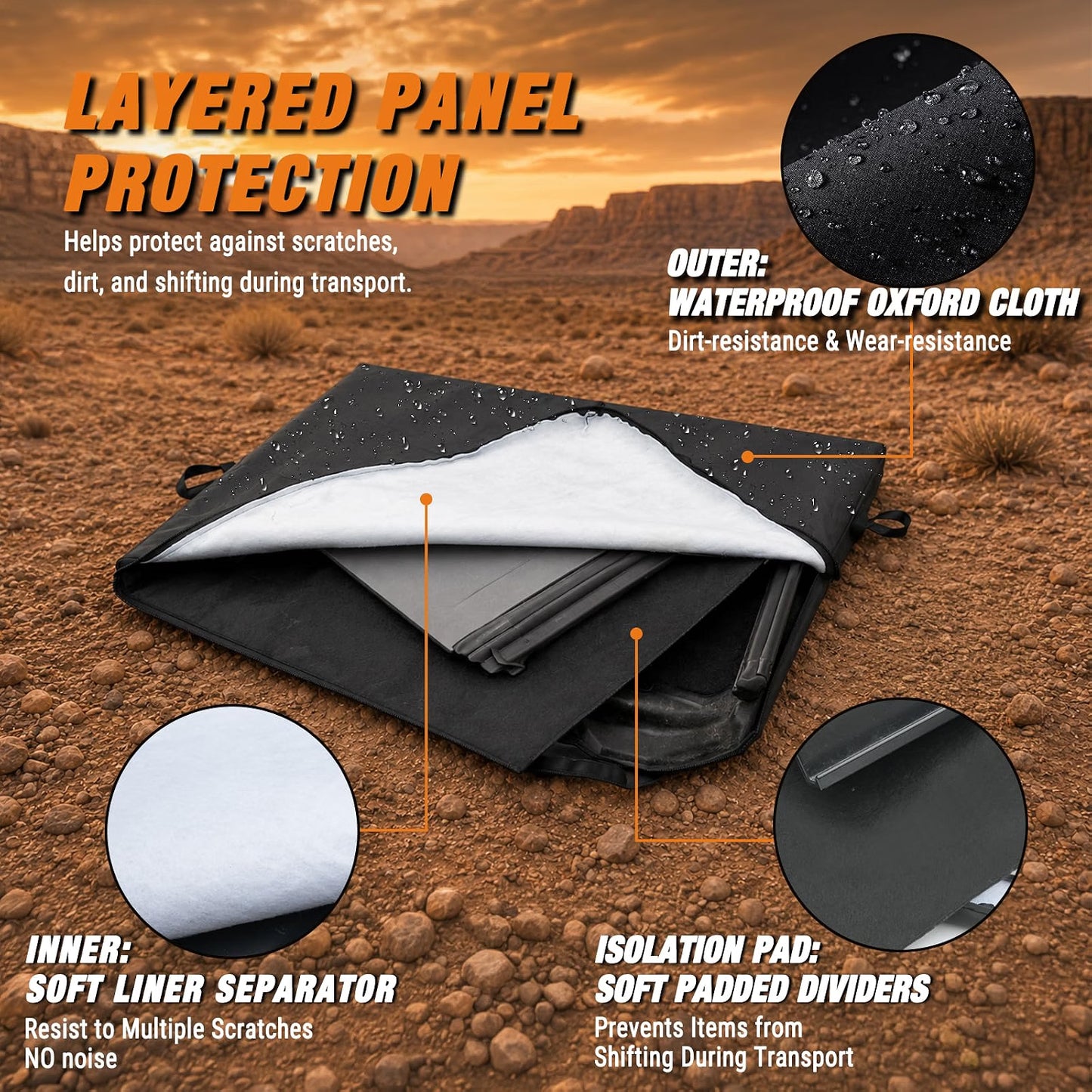 MAIKER Front & Rear Freedom Panel Hard Top Storage Bag Set with Handle for 2021-2026 Ford Bronco 4 Door