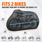 Bike Cover for Transport on Rack for 3 Bikes, Heavy Duty 600D Oxford Bike Rack Cover with Paint-Safe Cotton Lining, Windproof Straps & Reflective Strips for Travel Transport