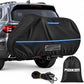 Bike Cover for Transport on Rack for 3 Bikes, Heavy Duty 600D Oxford Bike Rack Cover with Paint-Safe Cotton Lining, Windproof Straps & Reflective Strips for Travel Transport