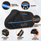Bike Cover for Transport on Rack for 3 Bikes, Heavy Duty 600D Oxford Bike Rack Cover with Paint-Safe Cotton Lining, Windproof Straps & Reflective Strips for Travel Transport
