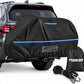 Bike Cover for Transport on Rack for 3 Bikes, Heavy Duty 600D Oxford Bike Rack Cover with Paint-Safe Cotton Lining, Windproof Straps & Reflective Strips for Travel Transport