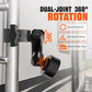 for 2024-2026 Starlink Mini Clamp Mount, Born for Starlink Mini Fits 0.7"-1.75" Tubes, Aluminum Pipe Clamp Arm, Dual Adjustable Ball Head Clamp Mount for RV/Pole/Yacht/Camper/Guardrails