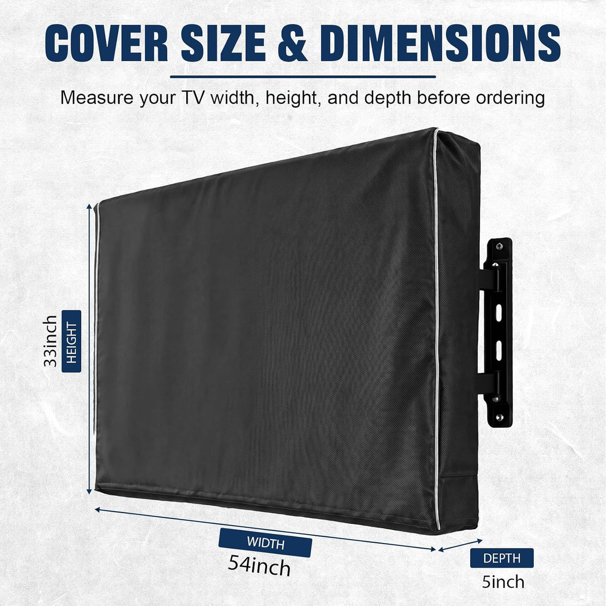 600D Outdoor TV Cover 55 to 65 Inch Weatherproof and Waterproof, Flat Screens Protector with High-Glow Reflective Trim