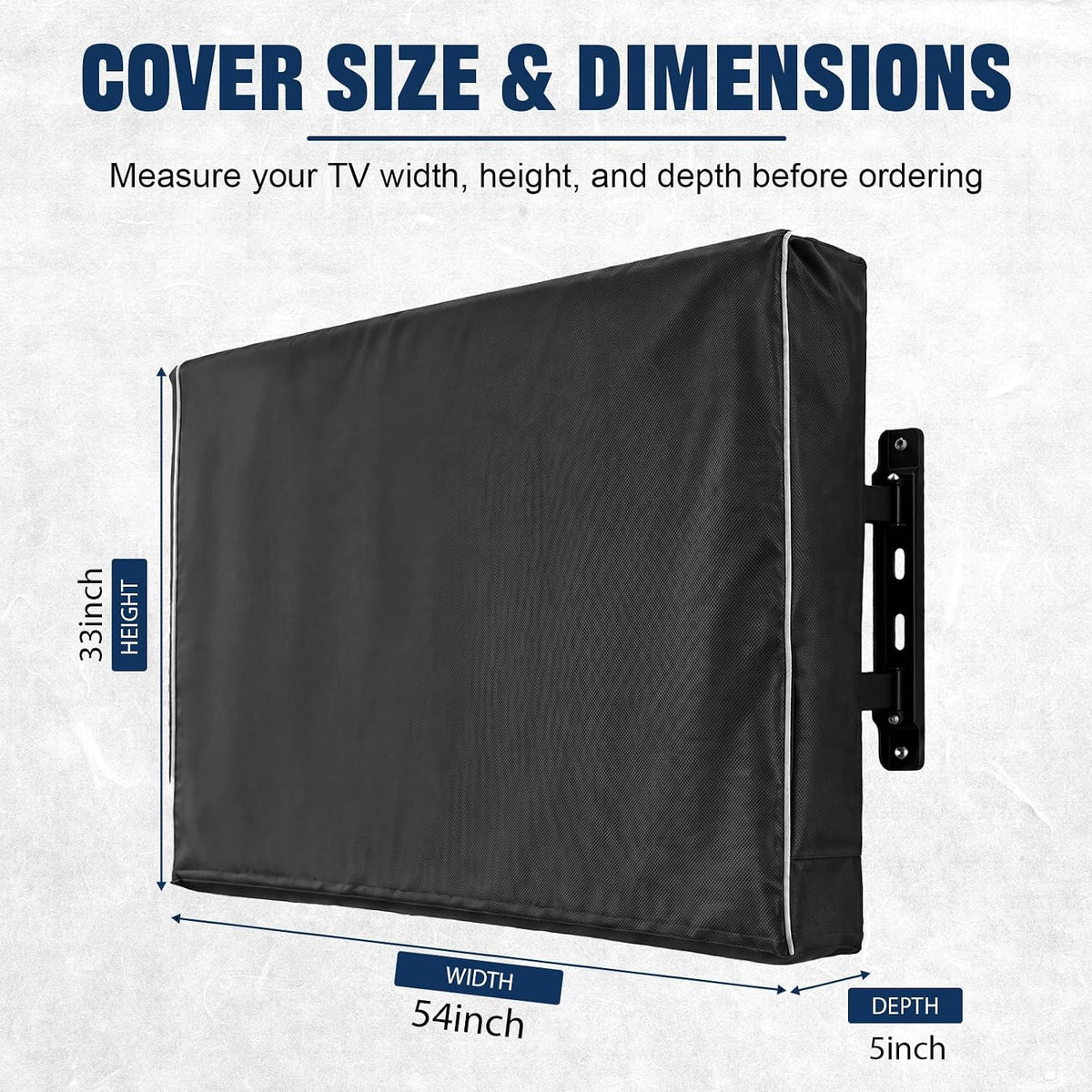 600D Outdoor TV Cover 55 to 65 Inch Weatherproof and Waterproof, Flat Screens Protector with High-Glow Reflective Trim
