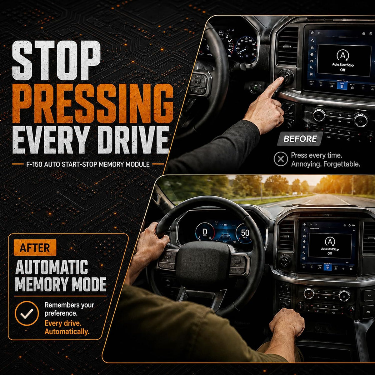 Auto Start Stop Eliminator for Ford F-150 2021-2026 Engine System Disable Module , Plug & Play Auto stop Eliminator, No Coding or Wire Cutting