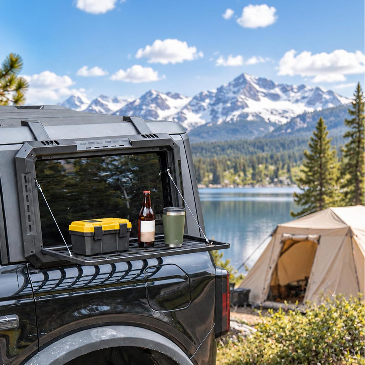 Multifunctional Rear Window Storage Table Molle Panel Kit for 2020-2025 Ford Bronco 4 Doors Hardtop