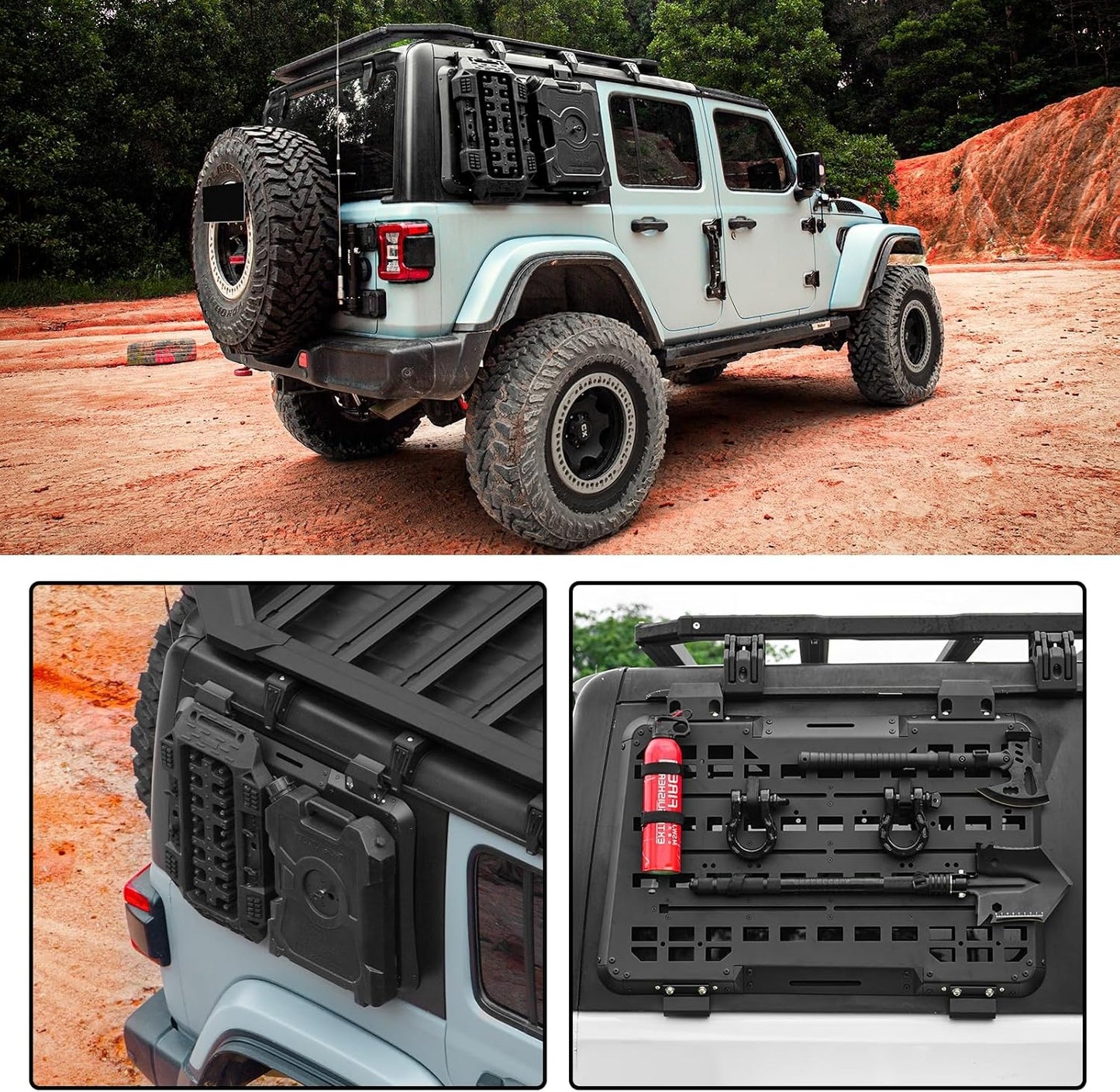 Rear Window Molle Storage Panel Flank Kit, Heavy Duty Protective Decoration Compatible with 2018-2024 Jeep wrangler JL 4-Door, Compatible with Passenger side