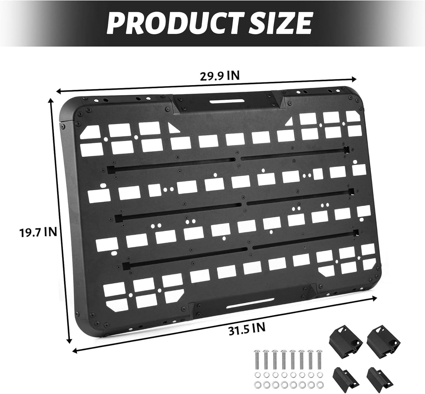 Rear Window Molle Storage Panel Flank Kit, Heavy Duty Protective Decoration Compatible with 2018-2024 Jeep wrangler JL 4-Door, Compatible with Passenger side