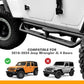 Running Boards Compatible with 2018-2024 Jeep Wrangler JL 4 Doors, 2-Stairs Side Step Rails Coated Black Nerf Bars, Drop-Down Steps