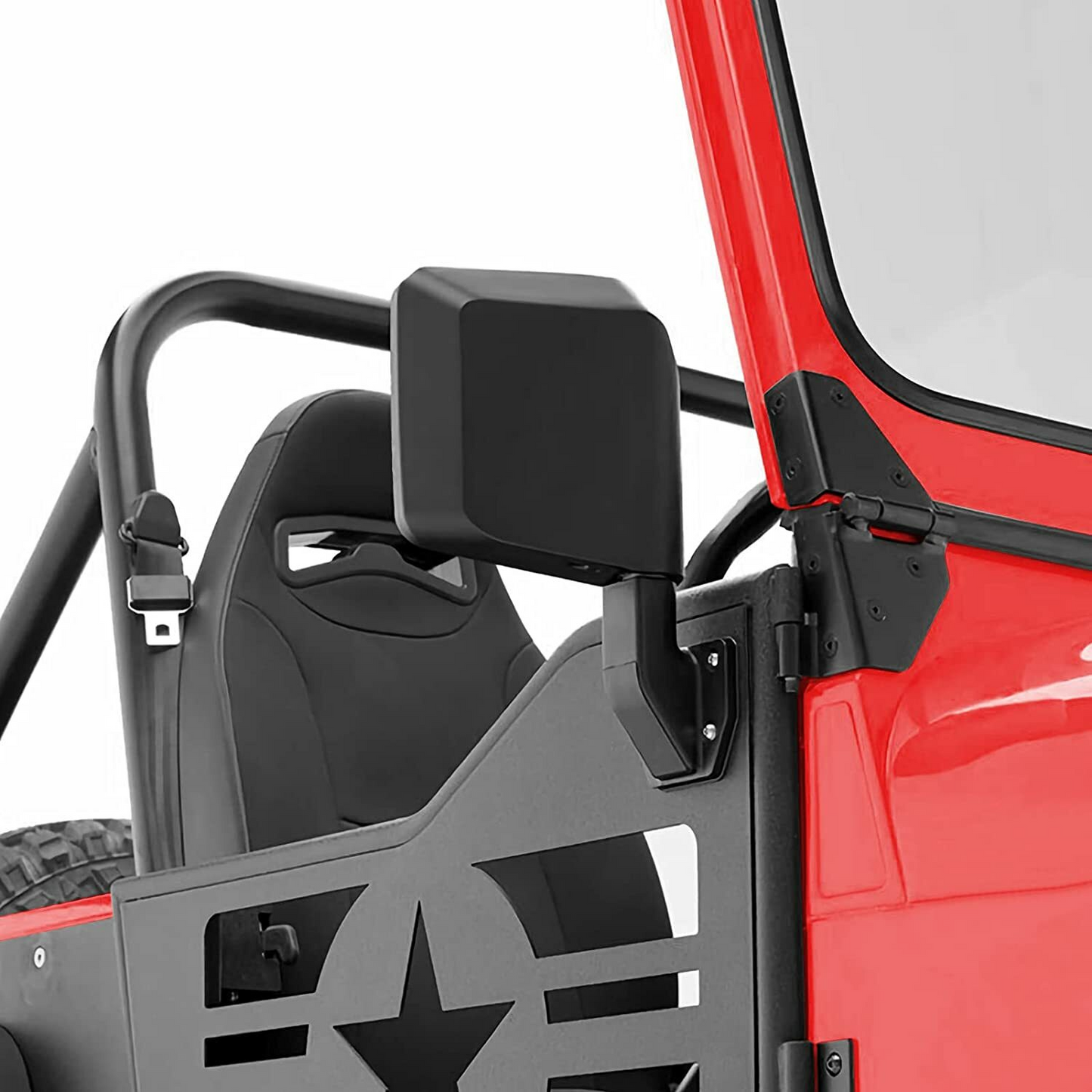 MAIKER Mirrors for Half Doors Fits with tubular doors Side View Mirror Reflection Mirrors Compatible with 2007-2025 Jeep Wrangler JK JL Gladiator JT & 1987-1995 Jeep Wrangler YJ