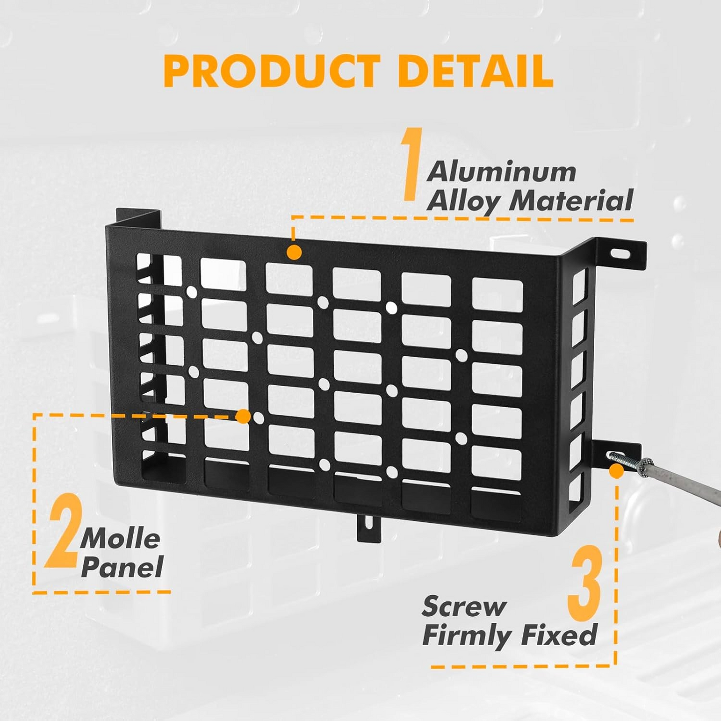 2 Pieces Universal Metal Car Storage Box, Small Cargo Pocket Molle Panel Frame Storage System, Storage Tray Basket for Car Truck RV Boat Home Storage, Black