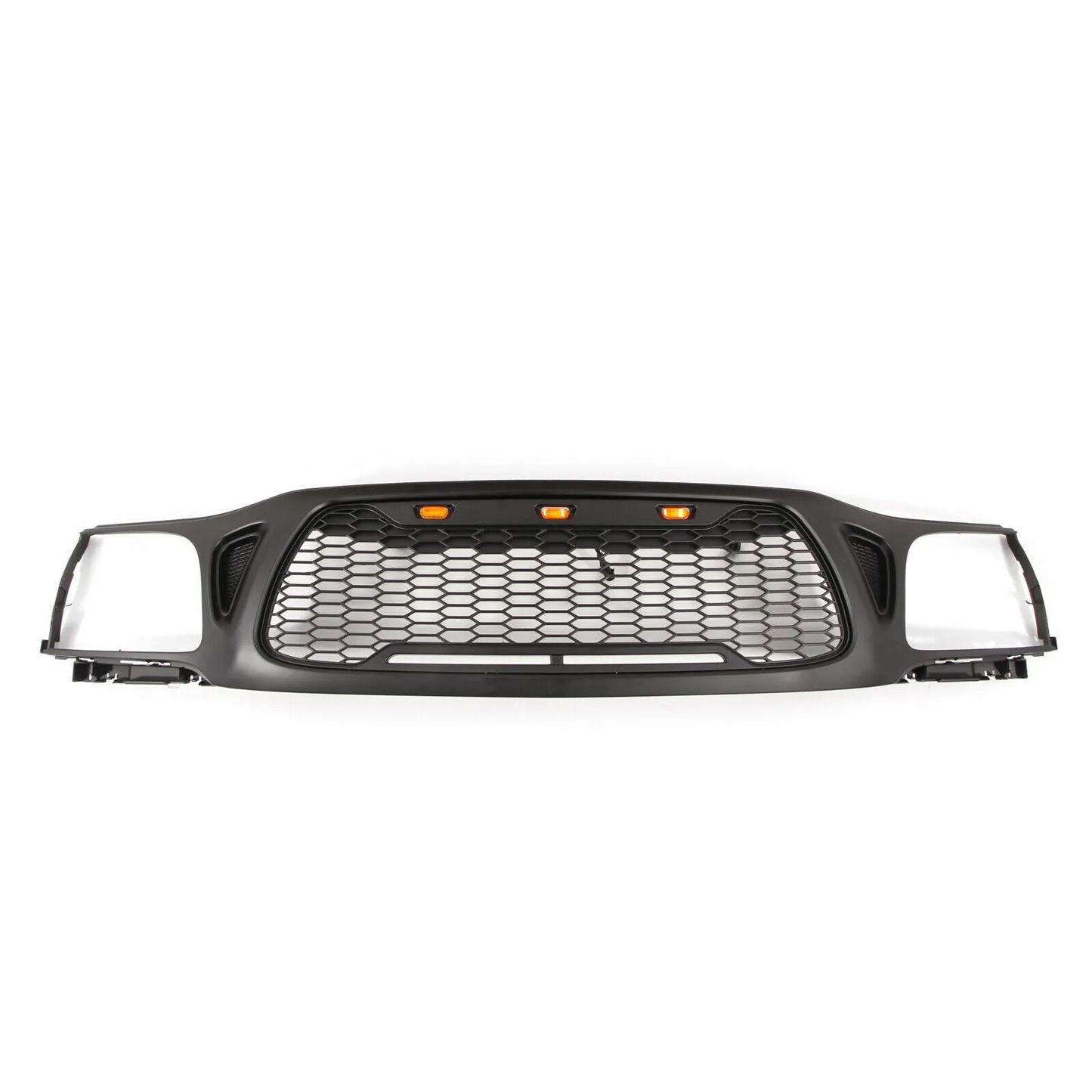Front Grille fits for Tacoma 2001 2002 2003 2004 With Amber LED Accent Lights Matte Black