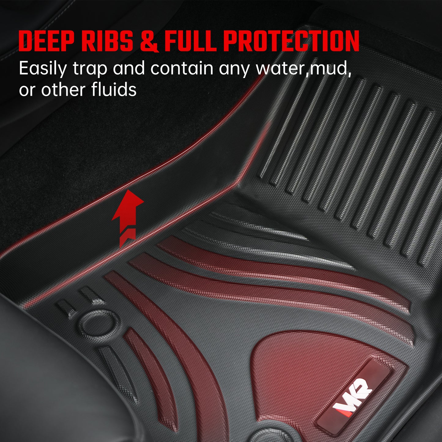 All-Weather TPE Floor Mats for Tesla Model Y 2021-2022 - Waterproof, Anti-Slip, Full Coverage Car Floor Liners 6 PCS set