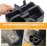 Bronco Rear Seat Cup Holder Floor Console Cup Holder for Ford Bronco 2021 2022 2023 2/4 Door Removable Drink Holder Storage Organizer Interior Accessories (Not Sport)