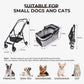 4-Wheel Foldable Pet Stroller for Dogs & Cats 360° Rotating Wheels, Separable Carrier & Travel Bag for Small Animals