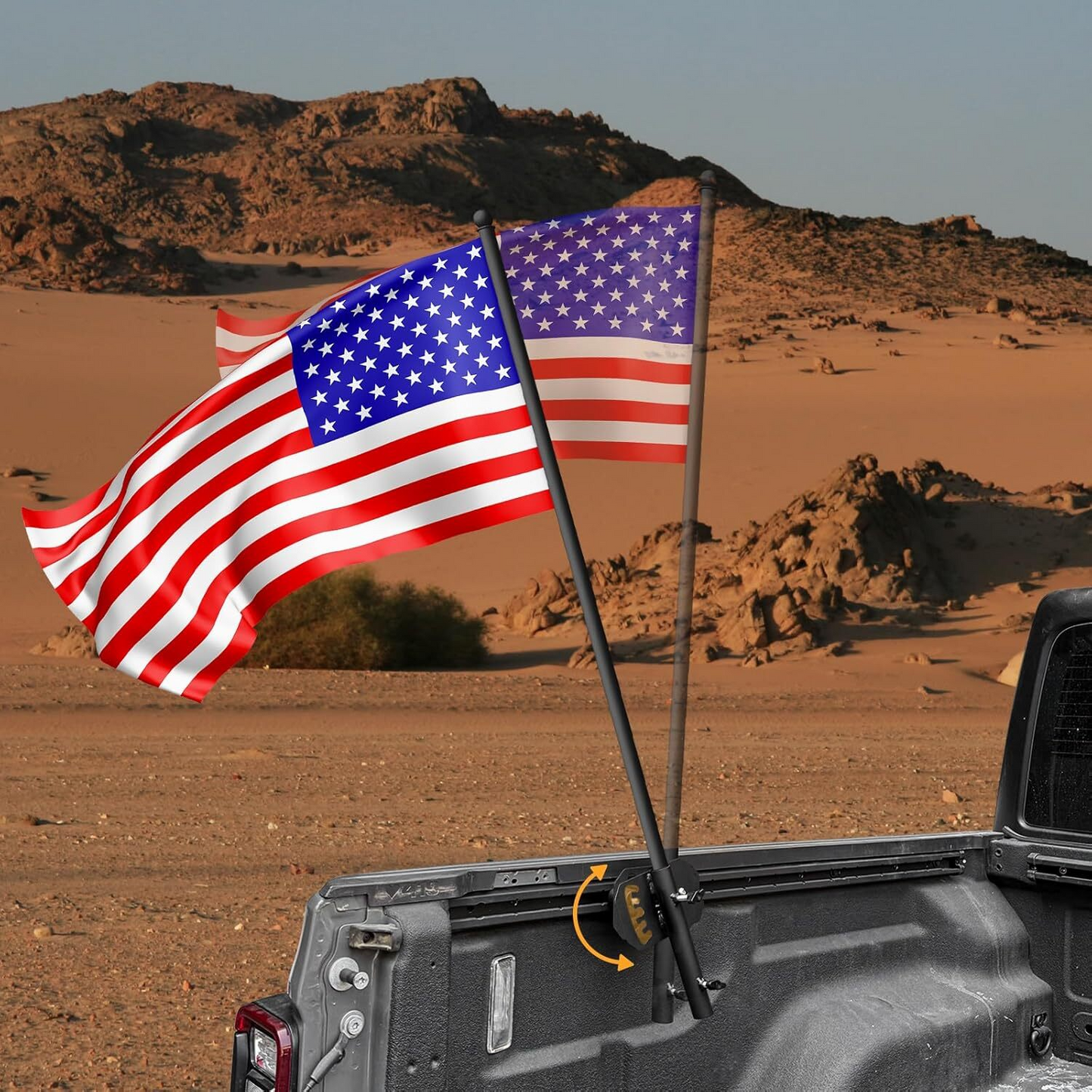 Truck Bed Flag Pole Mount Compatible with 2020-2024 Jeep Wrangler Gladiator JT & Tacoma Bed Rail Flag Pole Holder Fits Up to 1.12 Inch Diameter Flagpole