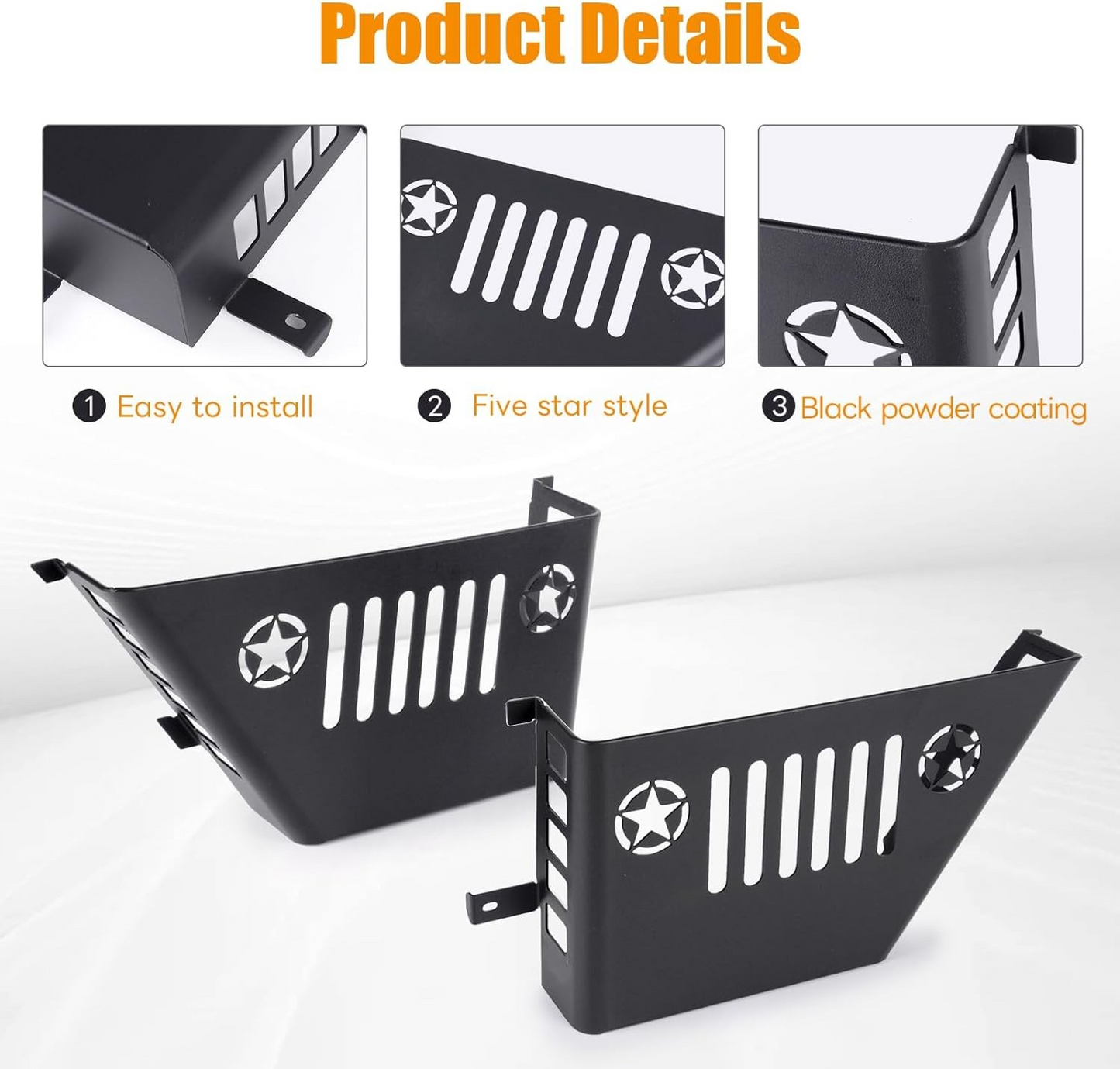 Metal Front Pocket Storage with Cup Holder Compatible with 2007-2018 Jeep Wrangler JK/JKU, Door Organizer Panel, Matte Black Finish, 2pc