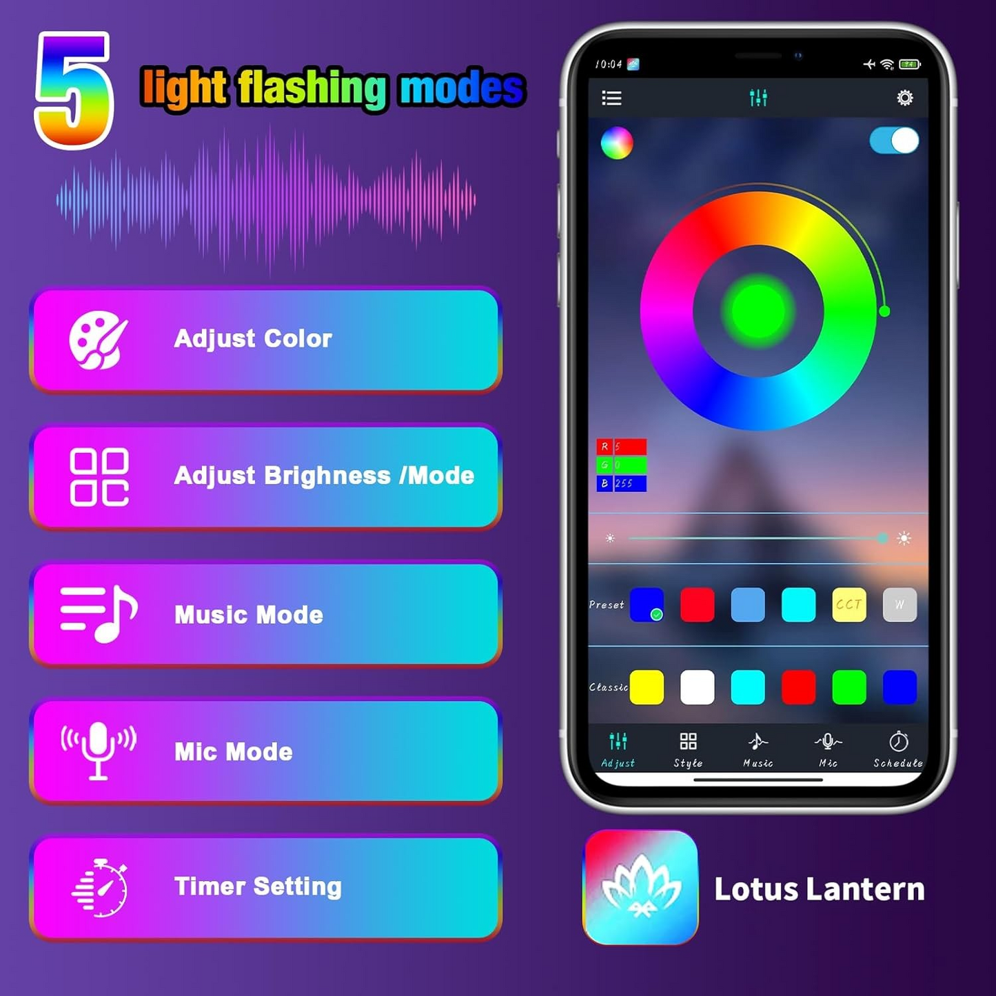 MAIKER RGB LED Grille Lights Compatible with 2024-2025 Jeep Wrangler JL JLU JT Original Factory Grille, 4PCS RGB Adjustable Atmosphere Exterior Grill Lights Remote APP Control