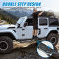 Coated Black Carbon 6-Inch 2-Stairs Side Step Rails Step Bars Steel Nerf Bars Running Boards Compatible with Jeep Wrangler JL 4 Doors 2018-2025 For Off-Road Protection Direct Bolt-On Installation