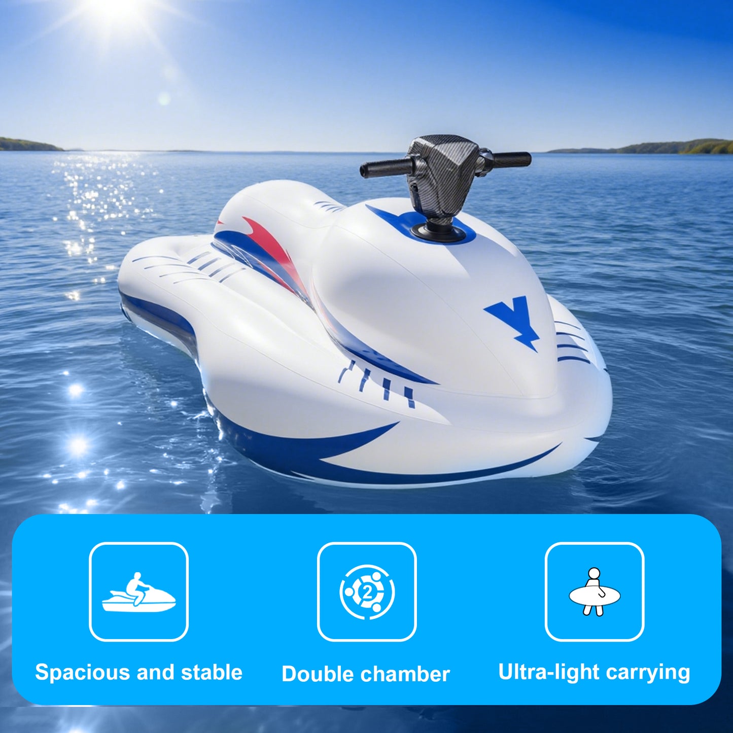 Lightweight Inflatable Electric Jet Ski for Lakes & Beaches Outdoor Swimming Poor Supply