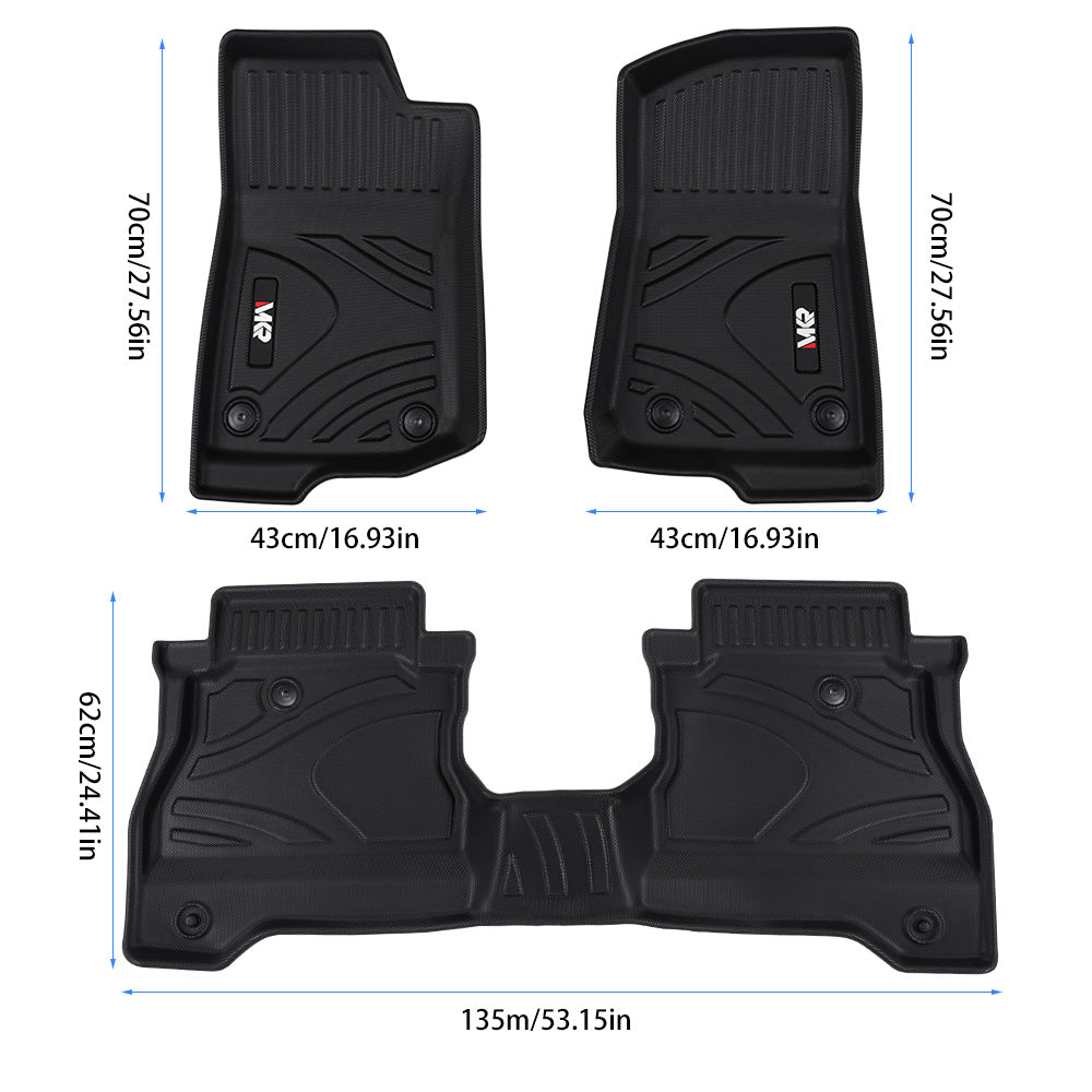 3D TPE Foot Covers All-weather Car Floor Mats (2022-2025 Jeep Wrangler JT)