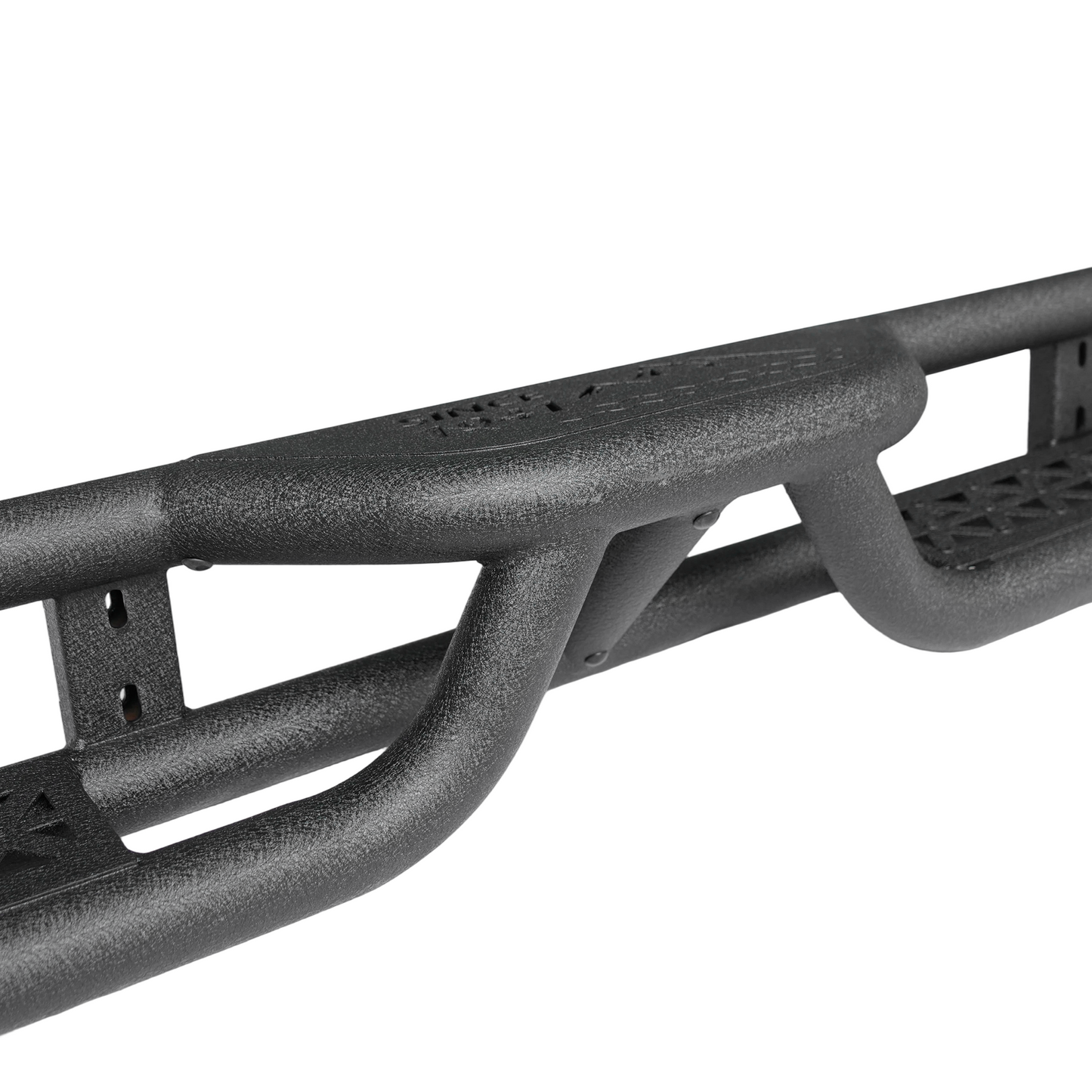 Coated Black Carbon 6-Inch 2-Stairs Side Step Rails Step Bars Steel Nerf Bars Running Boards Compatible with Jeep Wrangler JL 4 Doors 2018-2025 For Off-Road Protection Direct Bolt-On Installation