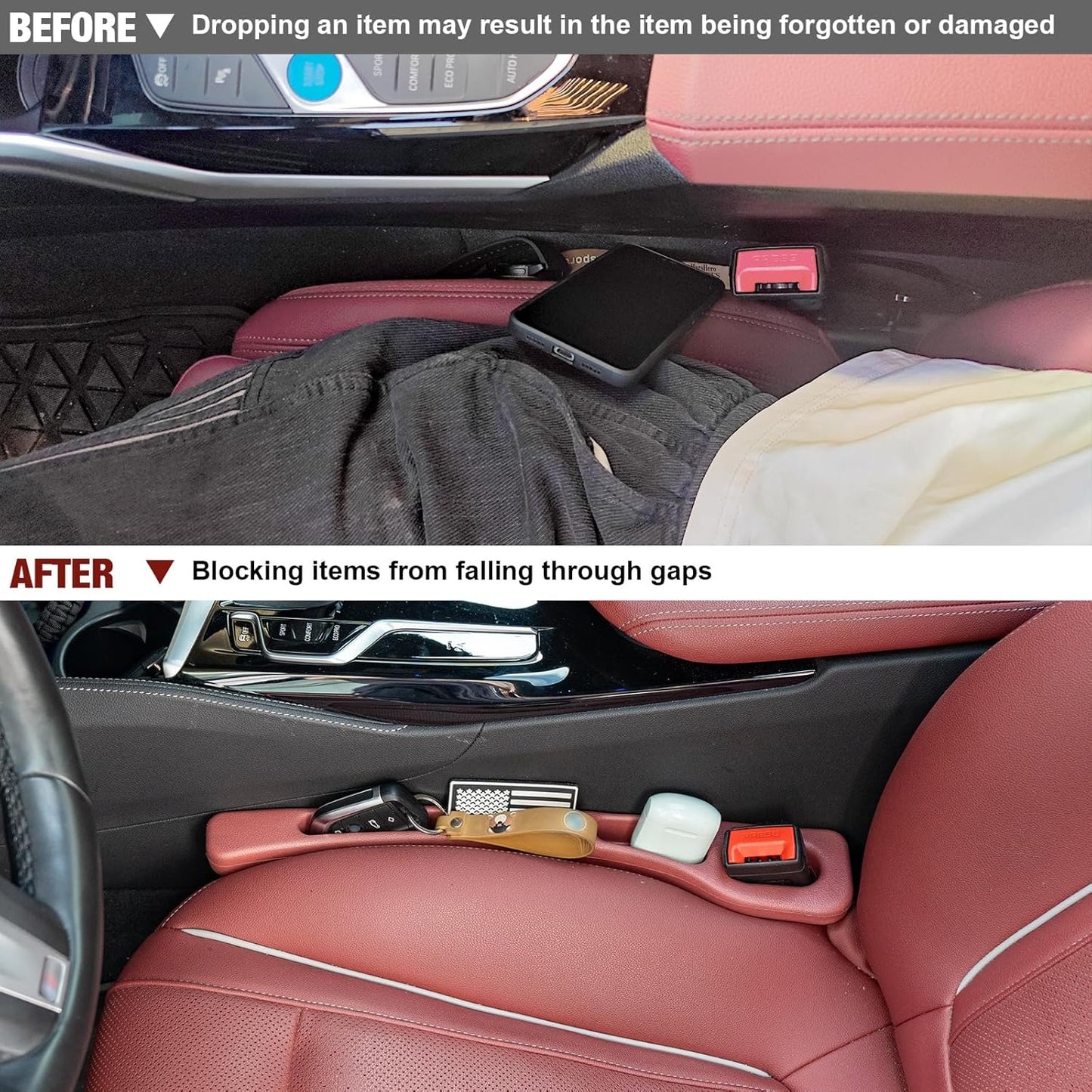 2 x Car Seat Gap Filler, Car Seat Gap Filler, Car Seat Gap Filler for Preventing Items from Falling Off for BMW 5 Series