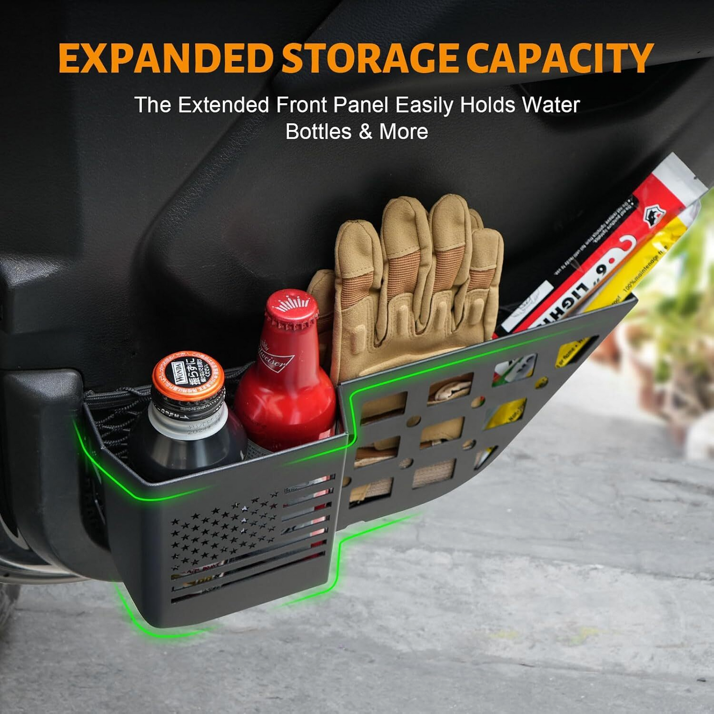 MAIKER 4PCS Metal Front Rear Door Storage Box Compatible with 2018-2025 Jeep Wrangler JL JLU 4XE & 2020-2025 Gladiator JT, Insert Organizer Box Pockets for Replace Sagging Nets, Black