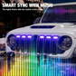 MAIKER RGB LED Grille Lights Compatible with 2024-2025 Jeep Wrangler JL JLU JT Original Factory Grille, 6PCS RGB Adjustable Atmosphere Exterior Grill Lights Remote APP Control