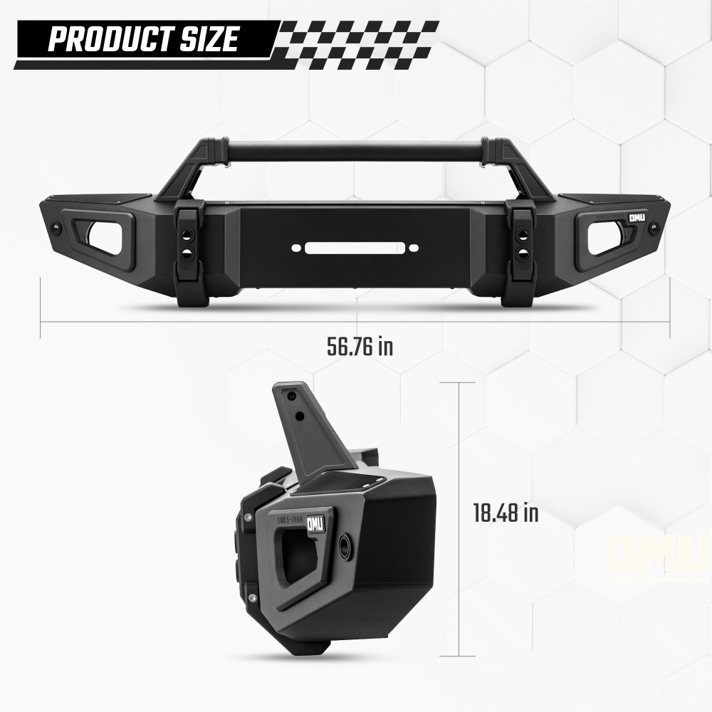 OMU Genesis Series Steel And Aluminum Front Bumper For Jeep Wrangler JL / Gladiator JT