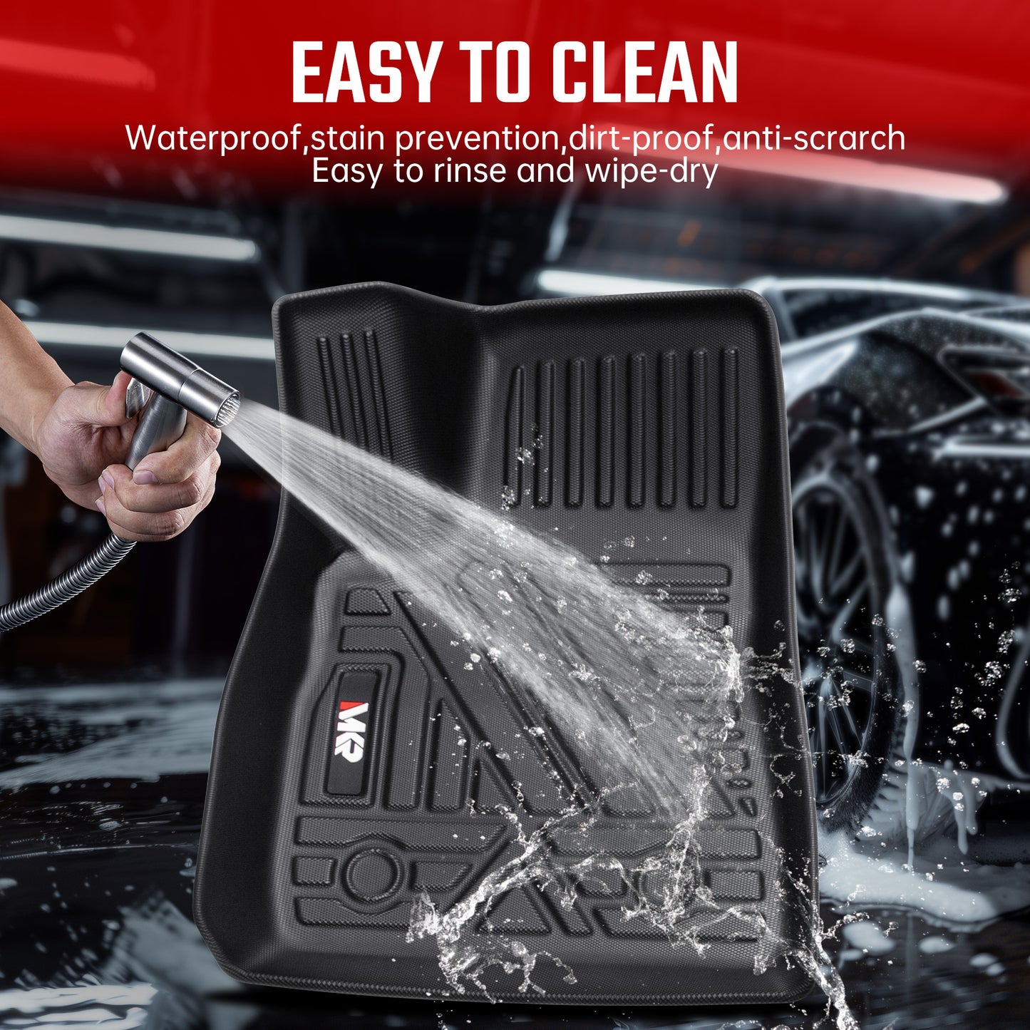 Odorless TPE Floor Mat for Tesla Model 3 2023-2025 6 PCS Waterproof Duty-Proof Fully Surrounded Floor Liner Protection Foot Pad